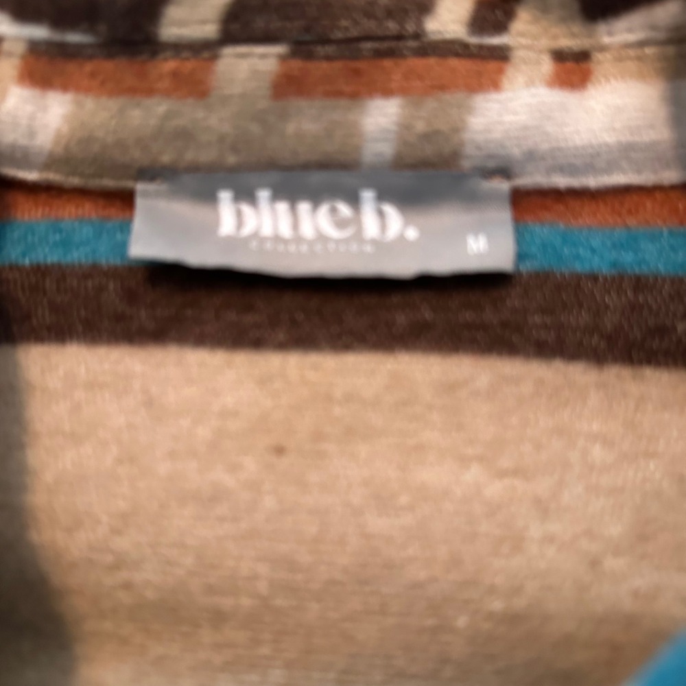 Blue B Collection Aztec Print Shacket Tan Brown Rust Turquoise Medium pockets - Picture 3 of 7